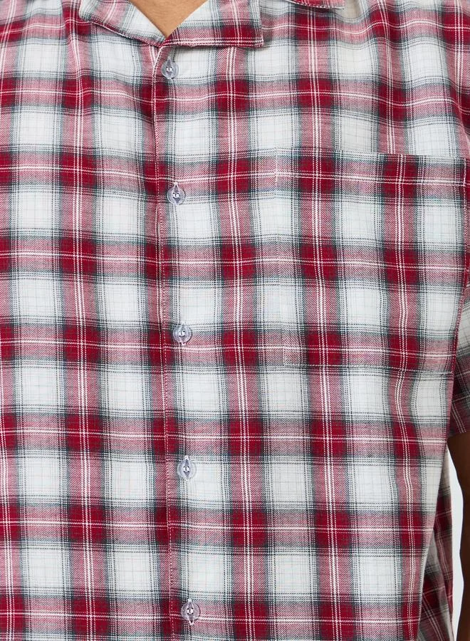 Styli  Men Checked Buttoned Shirt and Pyjama Set for Men | Best Price UAE